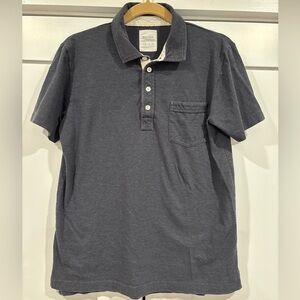 Billy Reid Polo Shirt Men Medium Navy Blue Short Sleeve